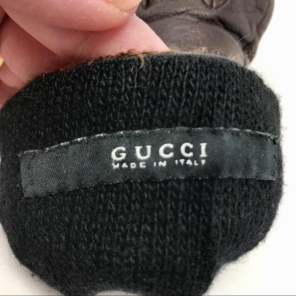 Gucci Leather and Wool Warm Winter Gloves - Picture 8 of 9